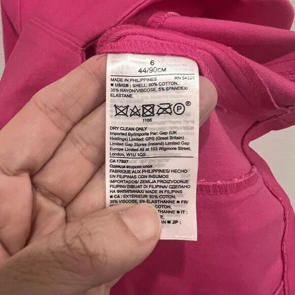 Banana Republic FUSCHIA Pink  Sz 6 Scallop Edge Bi-Stretch Fitted Sheath Dress - Picture 3 of 7